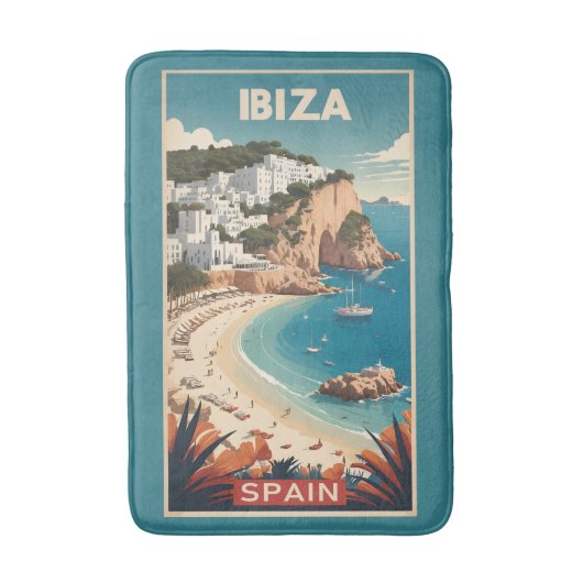 Ibiza, Spanje Reisposter Badmat (Voorkant Verticaal)