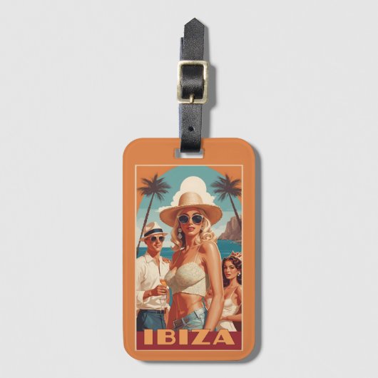 Ibiza, Spanje Reisposter Bagagelabel (Voorkant (verticaal))