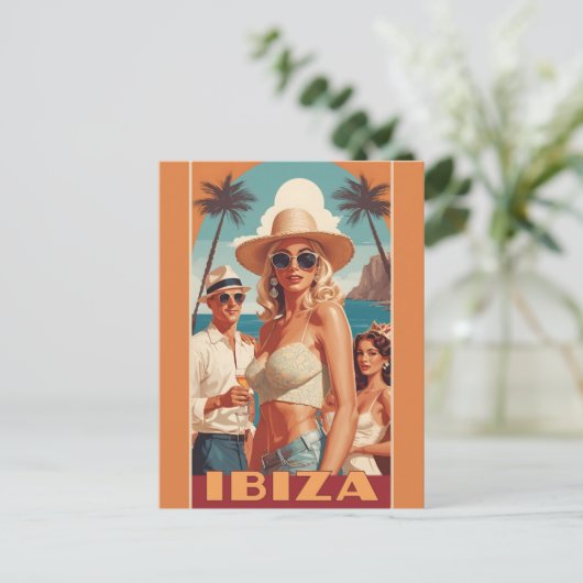 Ibiza, Spanje Reisposter Briefkaart (Staand voorkant)