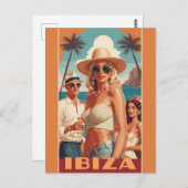 Ibiza, Spanje Reisposter Briefkaart (Voorkant / Achterkant)