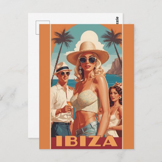 Ibiza, Spanje Reisposter Briefkaart (Voorkant / Achterkant)