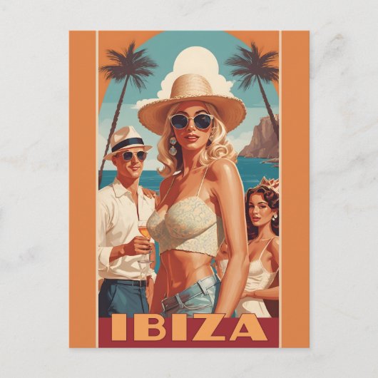 Ibiza, Spanje Reisposter Briefkaart (Voorkant)