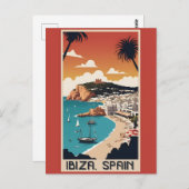 Ibiza, Spanje Reisposter Briefkaart (Voorkant / Achterkant)
