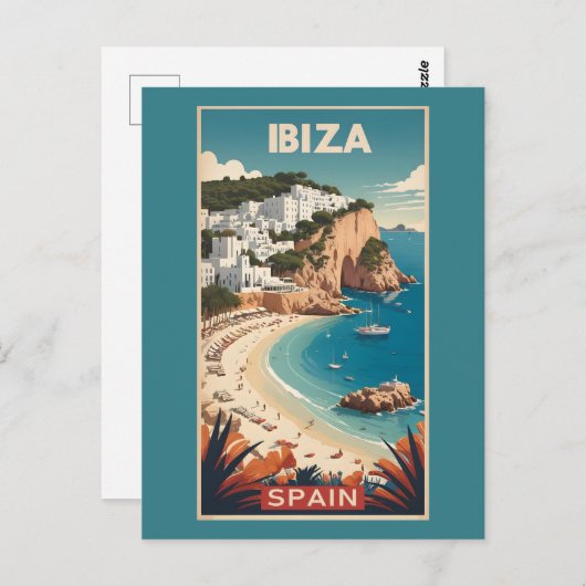 Ibiza, Spanje Reisposter Briefkaart (Voorkant / Achterkant)