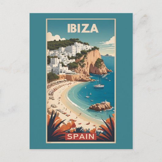 Ibiza, Spanje Reisposter Briefkaart (Voorkant)