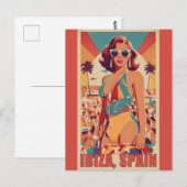 Ibiza, Spanje Reisposter Briefkaart (Voorkant / Achterkant)