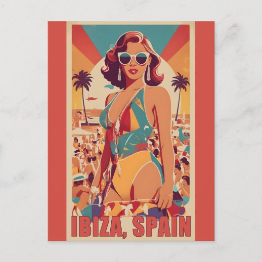 Ibiza, Spanje Reisposter Briefkaart (Voorkant)