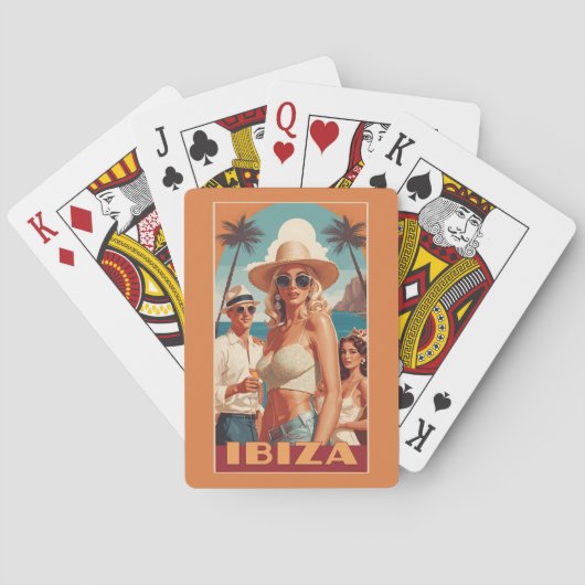 Ibiza, Spanje Reisposter Pokerkaarten (Achterkant)