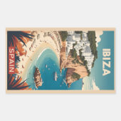 Ibiza, Spanje Reisposter Rechthoekige Sticker (Voorkant)