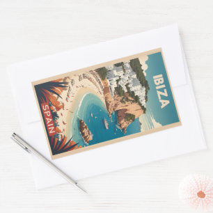 Ibiza, Spanje Reisposter Rechthoekige Sticker