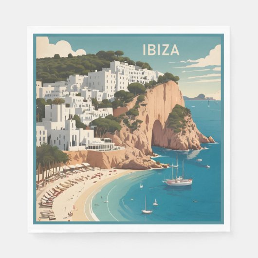 Ibiza, Spanje Reisposter Servet (Voorkant)
