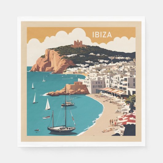 Ibiza, Spanje Reisposter Servet (Voorkant)