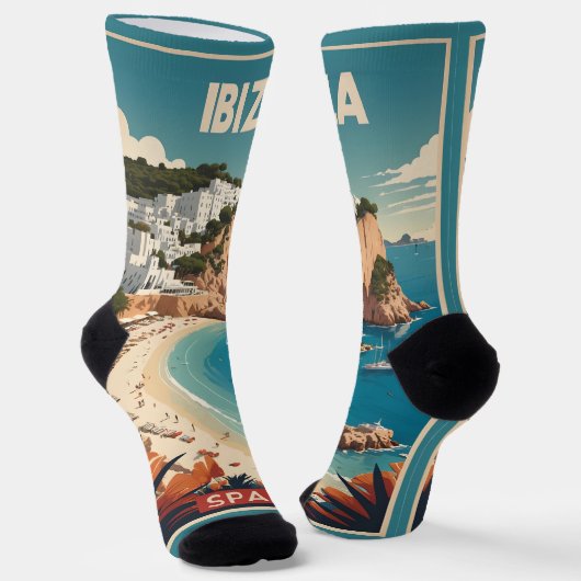 Ibiza, Spanje Reisposter Sokken (Gebogen)