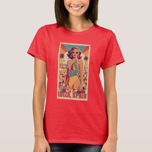 Ibiza, Spanje Reisposter T-shirt (Voorkant)