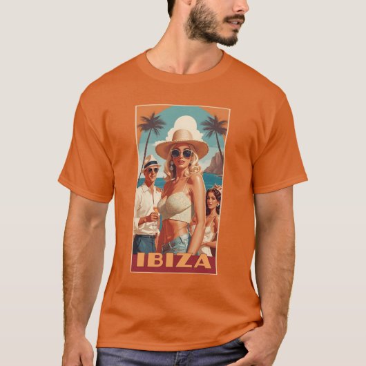 Ibiza, Spanje Reisposter T-shirt (Voorkant)