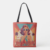 Ibiza, Spanje Reisposter Tote Bag (Achterkant)