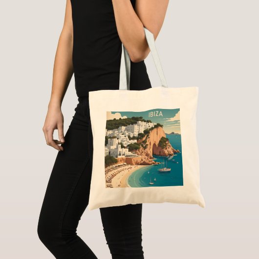 Ibiza, Spanje Reisposter Tote Bag (Voorkant (product))