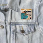 Ibiza, Spanje Reisposter Vierkante Button 5,1 Cm (In situ)