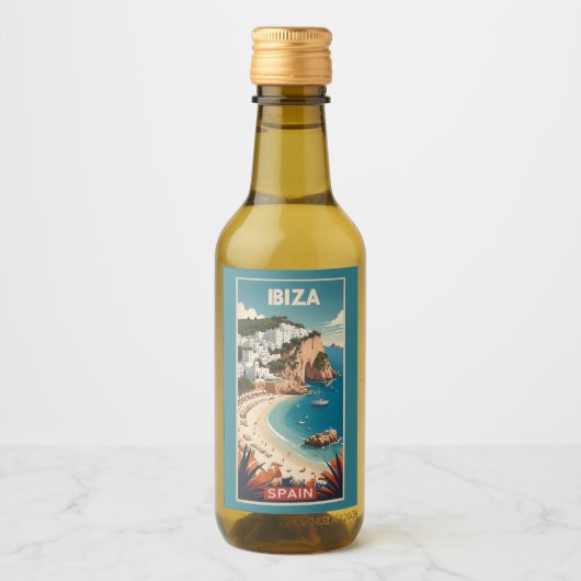 Ibiza, Spanje Reisposter Wijn Etiket (Voorkant)