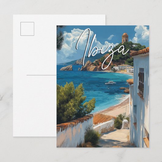 Ibiza Spanje Reizen Briefkaart -  stijl (Voorkant / Achterkant)