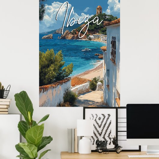 Ibiza Spanje Reizen Poster -  stijl (Thuiskantoor)