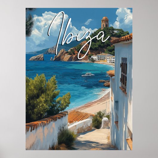 Ibiza Spanje Reizen Poster - stijl (Voorkant)
