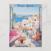Ibiza Spanje Reizen Stad Schilderen Esthetisch Briefkaart (Voorkant)