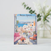 Ibiza Spanje Reizen Stad Schilderen Esthetisch Briefkaart (Staand voorkant)