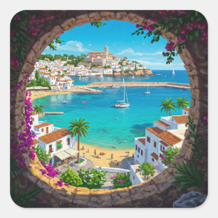 Ibiza Spanje Reizen Vierkante Sticker