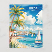 Ibiza Spanje Reizen waterverf kunst Briefkaart (Voorkant)