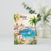 Ibiza Spanje Reizen waterverf kunst Briefkaart (Staand voorkant)