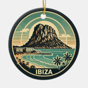 Ibiza Spanje Rock of Es Vedra Travel Art Badge Keramisch Ornament