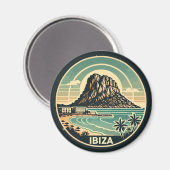 Ibiza Spanje Rock of Es Vedra Travel Art Badge Magneet (Voorkant / Achterkant)