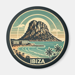 Ibiza Spanje Rock of Es Vedra Travel Art Badge Magneet