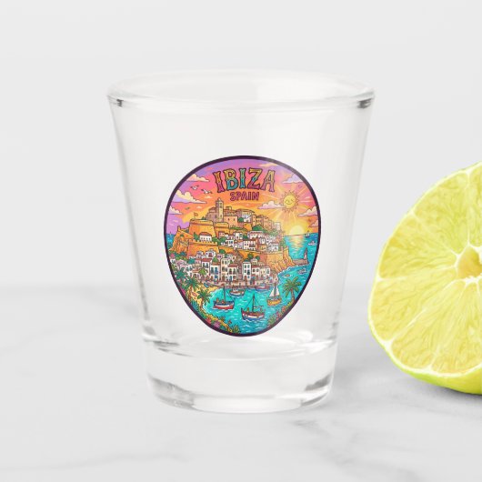 Ibiza Spanje Shot Glas (Voorkant)