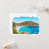 Ibiza Spanje Strand Landschap Reizen Kaart (Voorkant / Achterkant in situ)