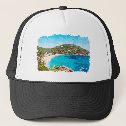 Ibiza Spanje Strand Landschap Reizen Trucker Pet (Voorkant)