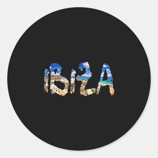 Ibiza spanje strand palmboom  ronde sticker (Voorkant)