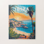 Ibiza Spanje Travel Art Vintage Legpuzzel<br><div class="desc">Ibiza retro vector reisontwerp. Ibiza is een van de Balearen,  een archipel van Spanje in het mediterrane Zee.</div>