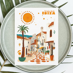 Ibiza Spanje vakantie wit mediterraan Briefkaart