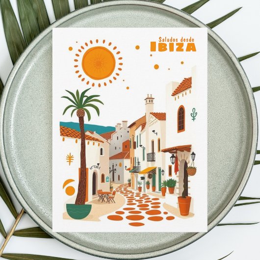 Ibiza Spanje vakantie wit mediterraan Briefkaart