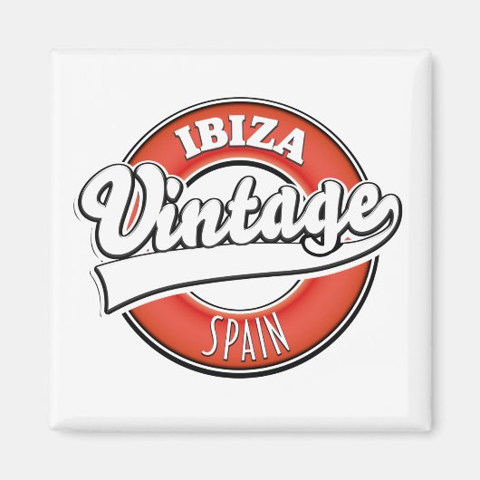 Ibiza spanje vintage stijl logo magneet (Voorkant)