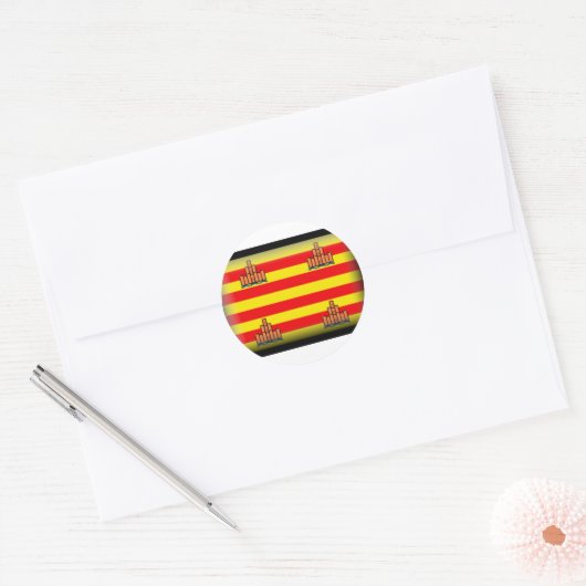 Ibiza Spanje Vlag Ronde Sticker (Envelop)
