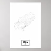 Ibiza, Spanje (zwart op wit) Poster (Voorkant)