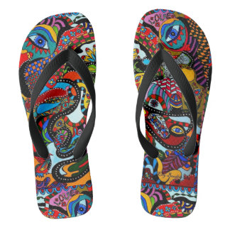 Ibiza stijl volwassen "Flower-Art" Teenslippers