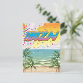 Ibiza strandfeest reisposter briefkaart (Staand voorkant)