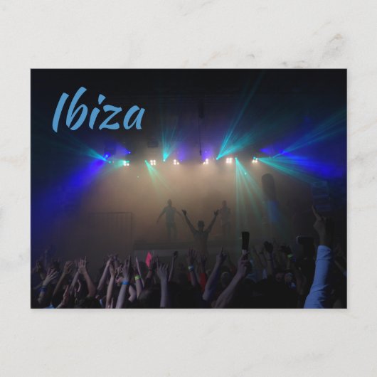 Ibiza Superclub DJ's, dansers, feesttijd Briefkaart (Voorkant)