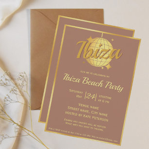 Ibiza thema eivissa gouden disco bal mocha mousse kaart