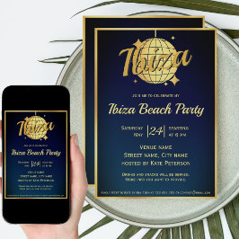 Ibiza-thema eivissa gouden discobal feest  kaart