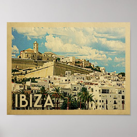 Ibiza Vintage Travel Poster (Voorkant)